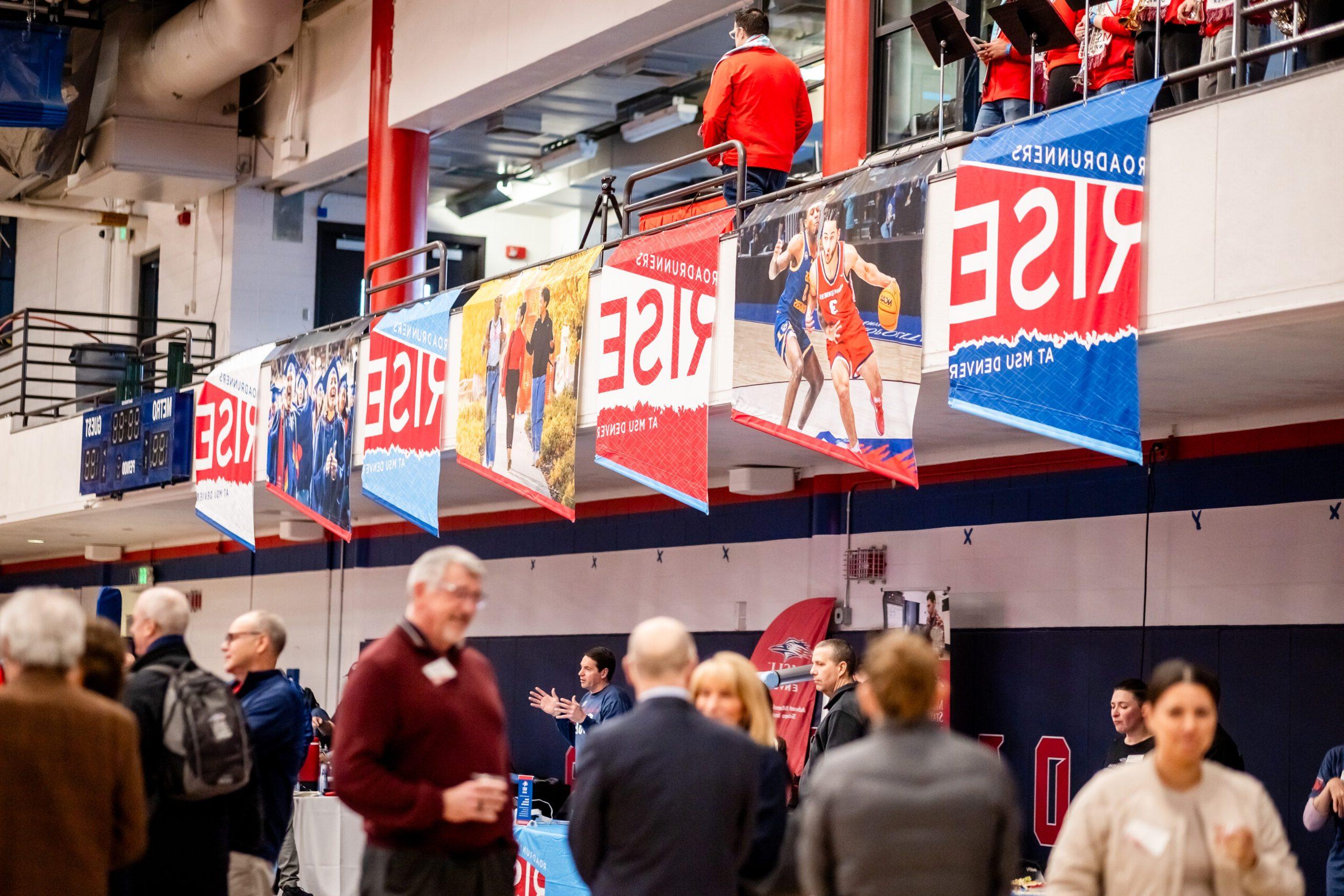 Rise banners at Roadrunners Rise Campaign Launch event