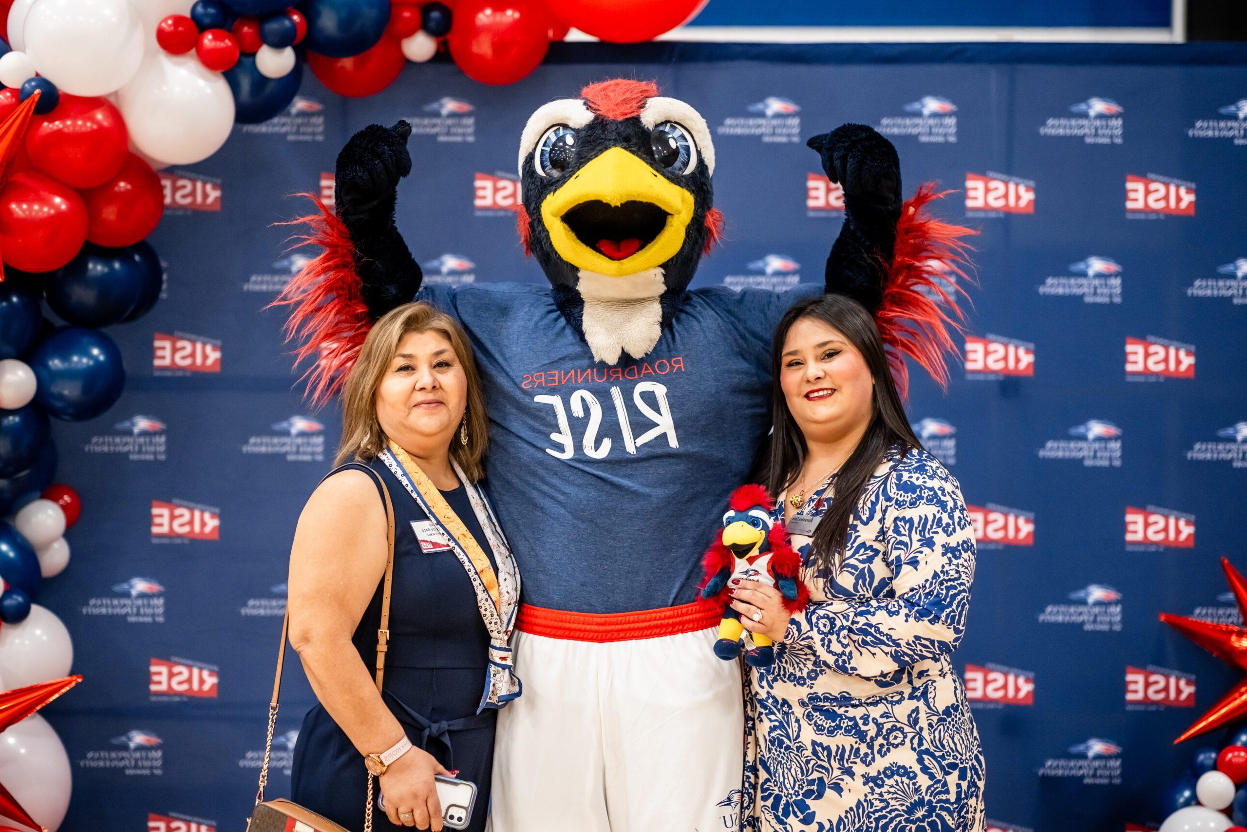 Rowdy and crowd at Roadrunners Rise Campaign Launch event